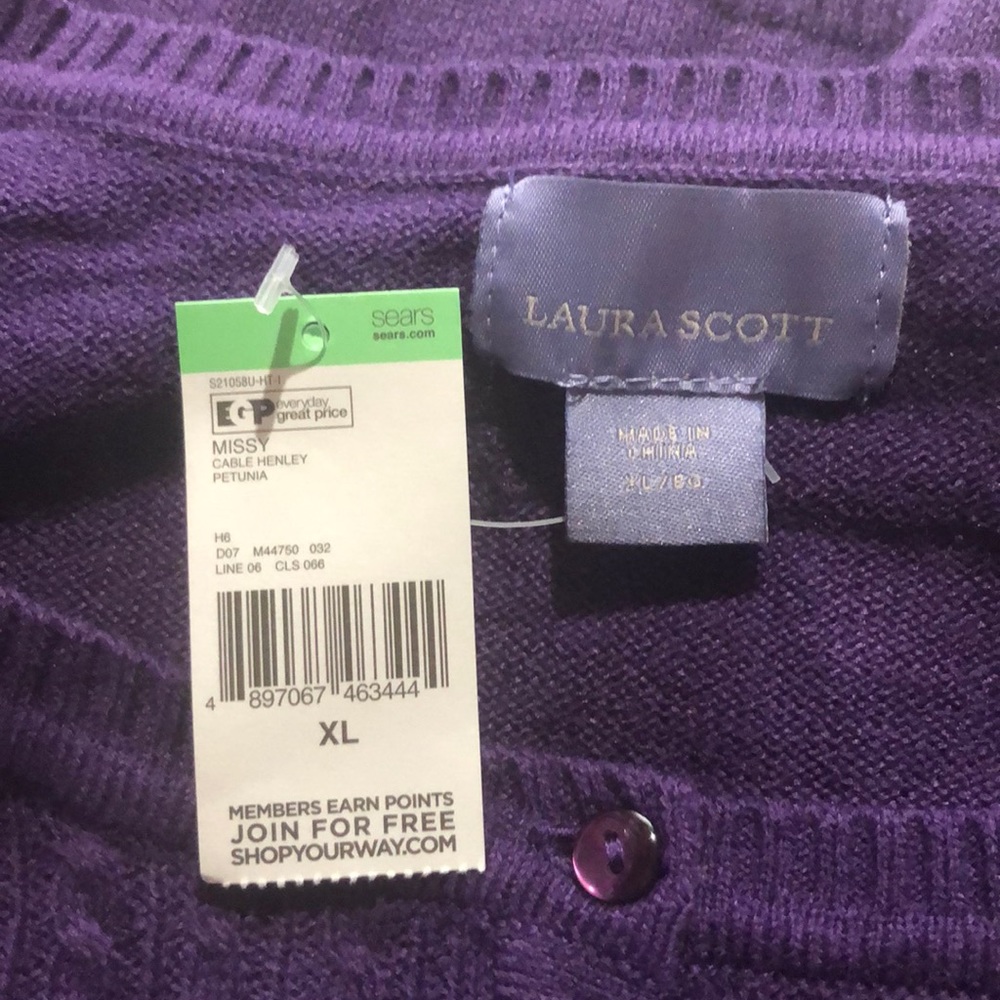 NWT Laura Scott purple sweater size xl - Picture 8 of 9